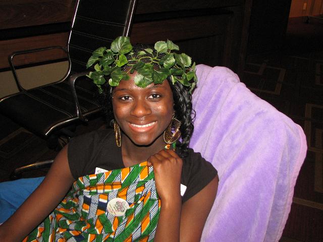 IMG_6616.JPG - The Key Club District Convention theme was “Roman Into Service” and got off to a fast start with Capital District Governor Samah McGona awaiting her escort for a majestic entrance to the Royal event.