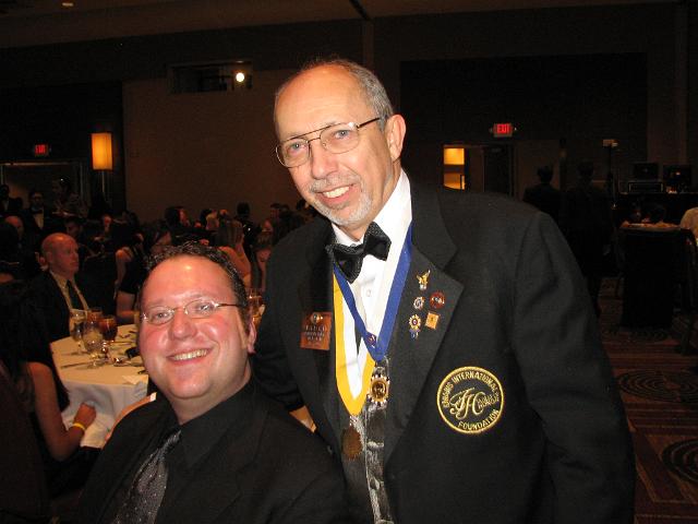 IMG_6744.JPG - Key Club Zone Administrator Justin Garrow and Assistant Administrator Bill Hand enjoy the Governor’s Banquet.