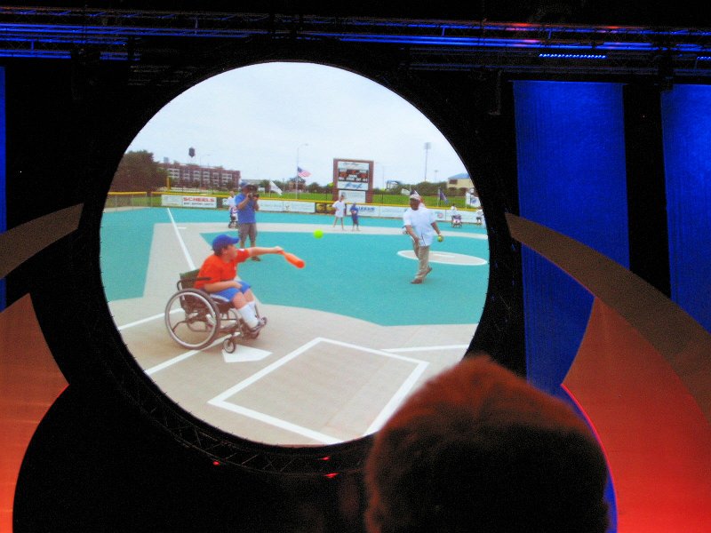 IMG_2724.jpg - One of the many highlights of the KI year was recognition of the Des Moines Kiwanis Club's opening of a Miracle League Baseball Field there allowing challenged children to play baseball on a special rubberized field (for safety).  On August 1st, the first such field in Maryland will have its grand opening game with Kiwanians, SLP members, government dignitaries … and a major sponsor, the Washington Nationals baseball team!   The Bethesda Club through PLG Jim Leder initiated this from an idea which came from the Montreal convention.  More next month on that.