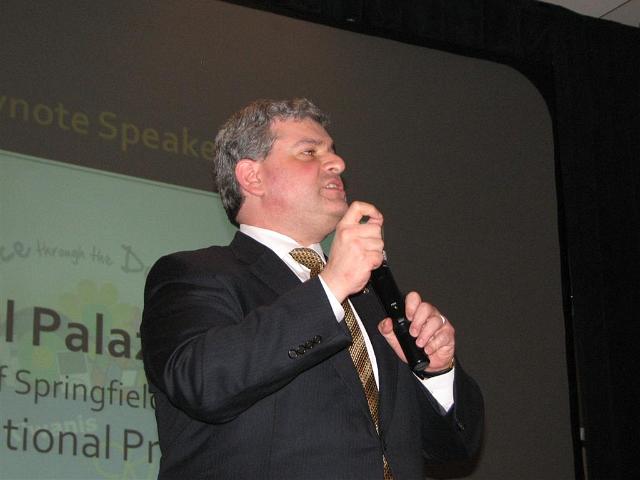 IMG_6482.JPG - Kiwanis International President Paul Palazzolo is a member of the Kiwanis Club of Springfield - Downtown, Illinois.  He was a Key Club member and went directly into Kiwanis at 18 years old.  It’s in his being … and his family’s being.  How wonderful that Susanne and their children, Maria and Anthony, came with them to our district. Paul’s message is straight forward and you really already know it.  He wants you to dedicate yourself and put into practice his three main points:  1.  We need Growth For Service, to be able to provide new services by New Clubs in new areas.2.  We need Growth to expand Service and the Kiwanis experience to others at our existing Kiwanis clubs.3.  We need Growth For Service to fulfill our commitment and support of our Service Leadership Programs.That is how we will fulfill our destiny.