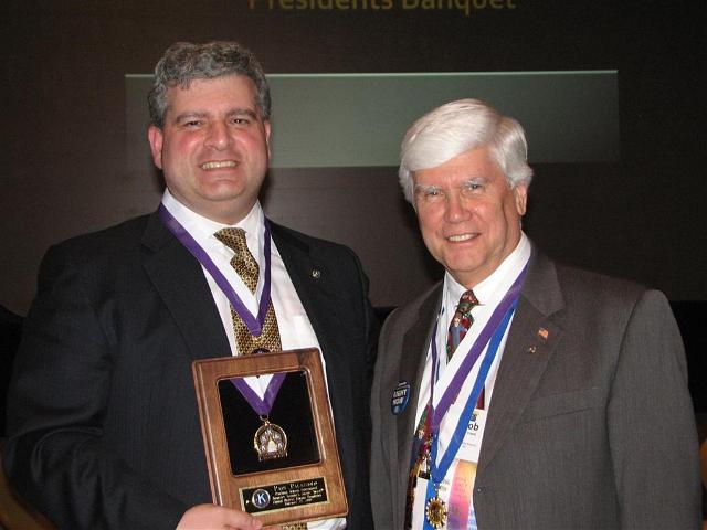 IMG_6530.JPG - Kiwanis International President Paul Palazzolo was recognized and thanked for his wonderful visit by your Capital District Kiwanis Foundation as an “Honorary Founder’s Society Member” after his address at the President’s Banquet.  Paul was very pleased.  Over $106,000 has now been raised for the endowment fund thorough the Founder’s Society for the support of our SLP.  Please see the web site or your CDKF trustee so you can become a member.  Thank you!