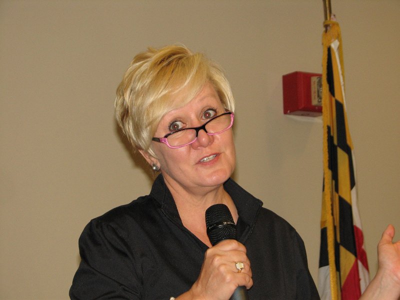 IMG_5406.JPG - Division 17 Key Club and Service Leadership Program Chair Jeanne Smith summarizes the year’s Key Club activities and accomplishments.  There are 19, yes 19, Key Clubs in two Key Club Divisions (17A & 17 B) in Montgomery County.  Many Kiwanis Clubs sponsor two or three SLP clubs.  They actively support their schools and communities, have very strong attendance at the CDK Key Club District Convention in Arlington, Key Leader, and their own PCM’s.  Thank you, Jeanne, for your guidance and advise to both SLP clubs and Kiwanis Club’ sponsoring SLP clubs.