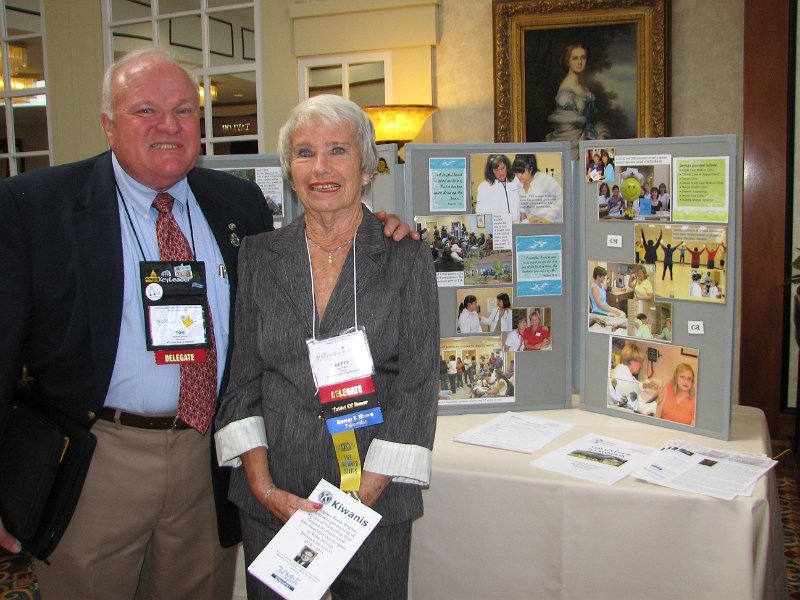 IMG_5110.JPG - Governor Tom and PLG Betty Bell tour the exhibit area encouraging participation. Club workshops included meeting with the 2011-12 presidents and lieutenant governors, ‘Succession Planning’, “Is you club inclusive?”, club administration, club revitalization, club strategic planning and many more topics to learn and share your experiences with others.